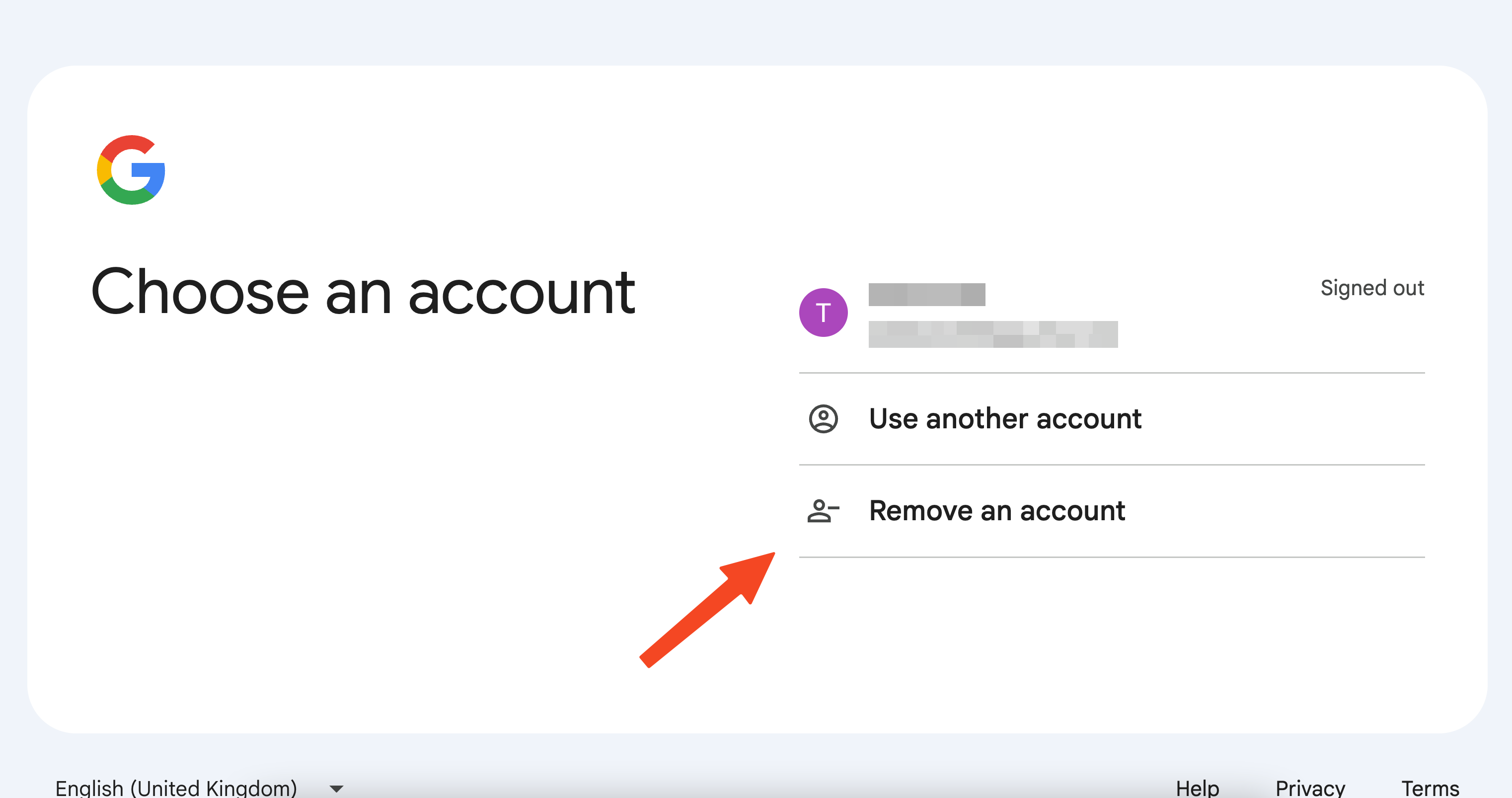 Remove Gmail account from the login screen