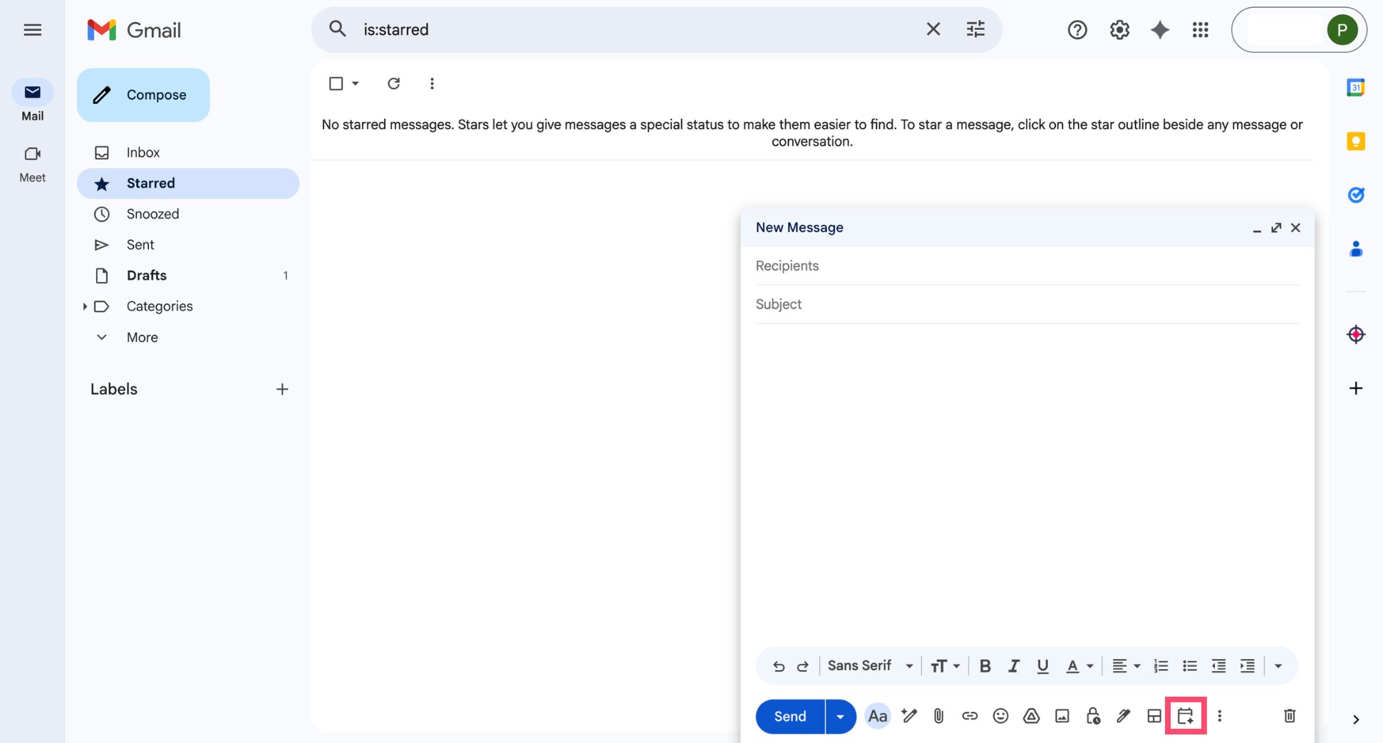 Gmail Help me schedule AI feature