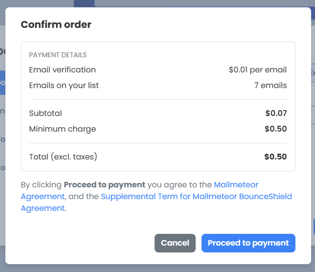 Bounceshield payment