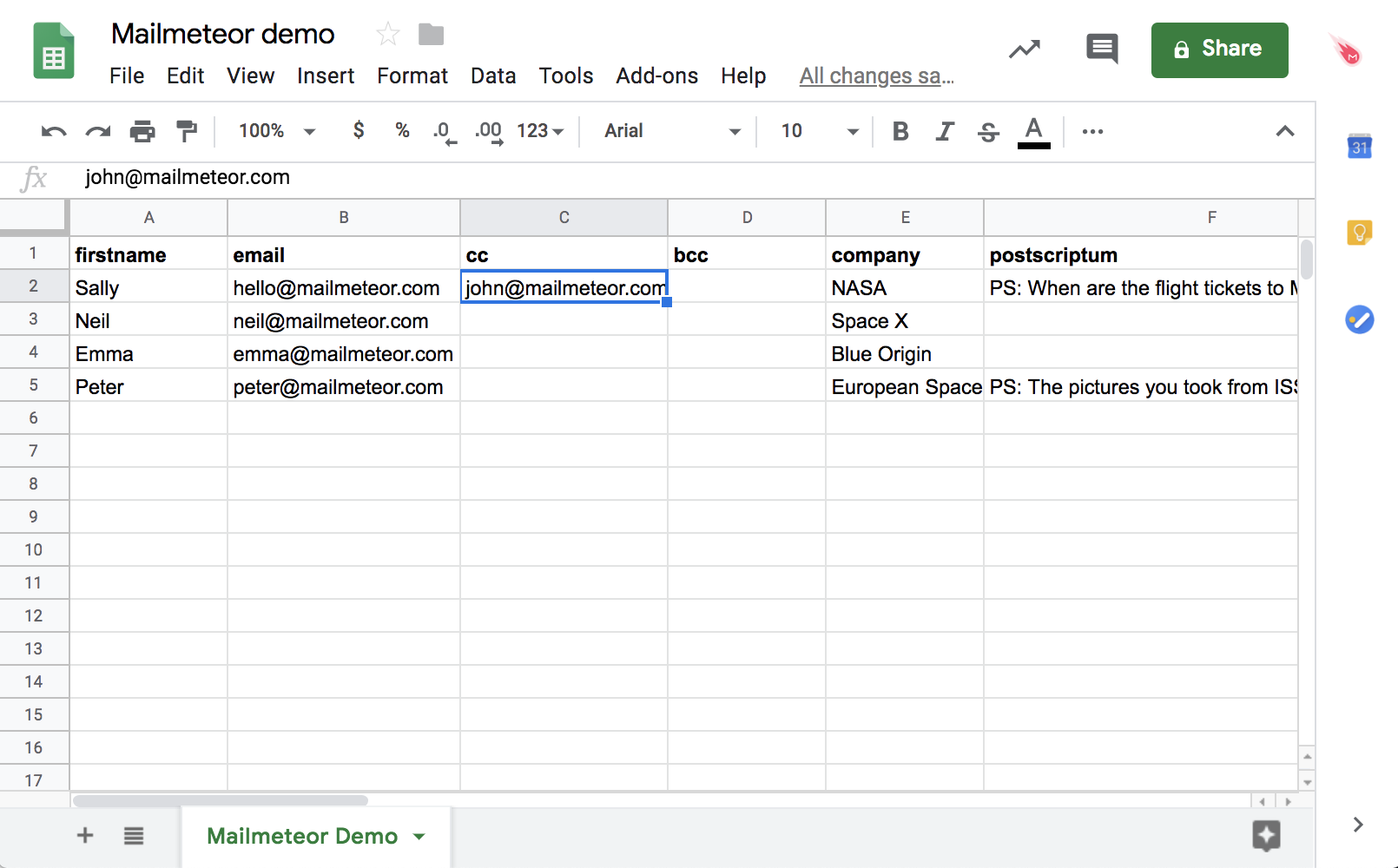 Prepare your data source in Google Sheets