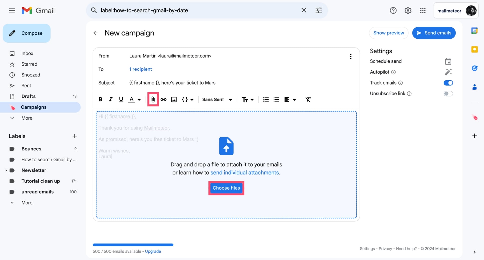 Attach images to your Gmail mail merge