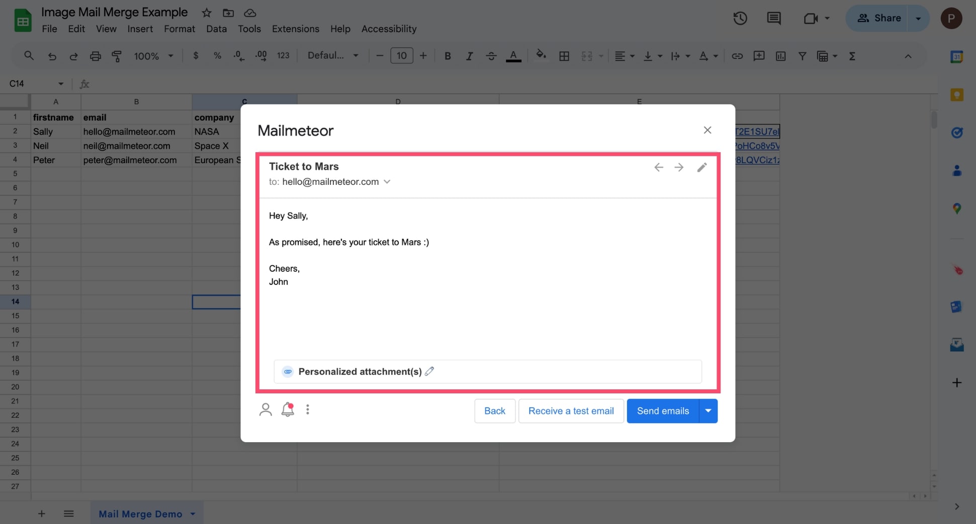 Preview your mail merge in Google Sheets