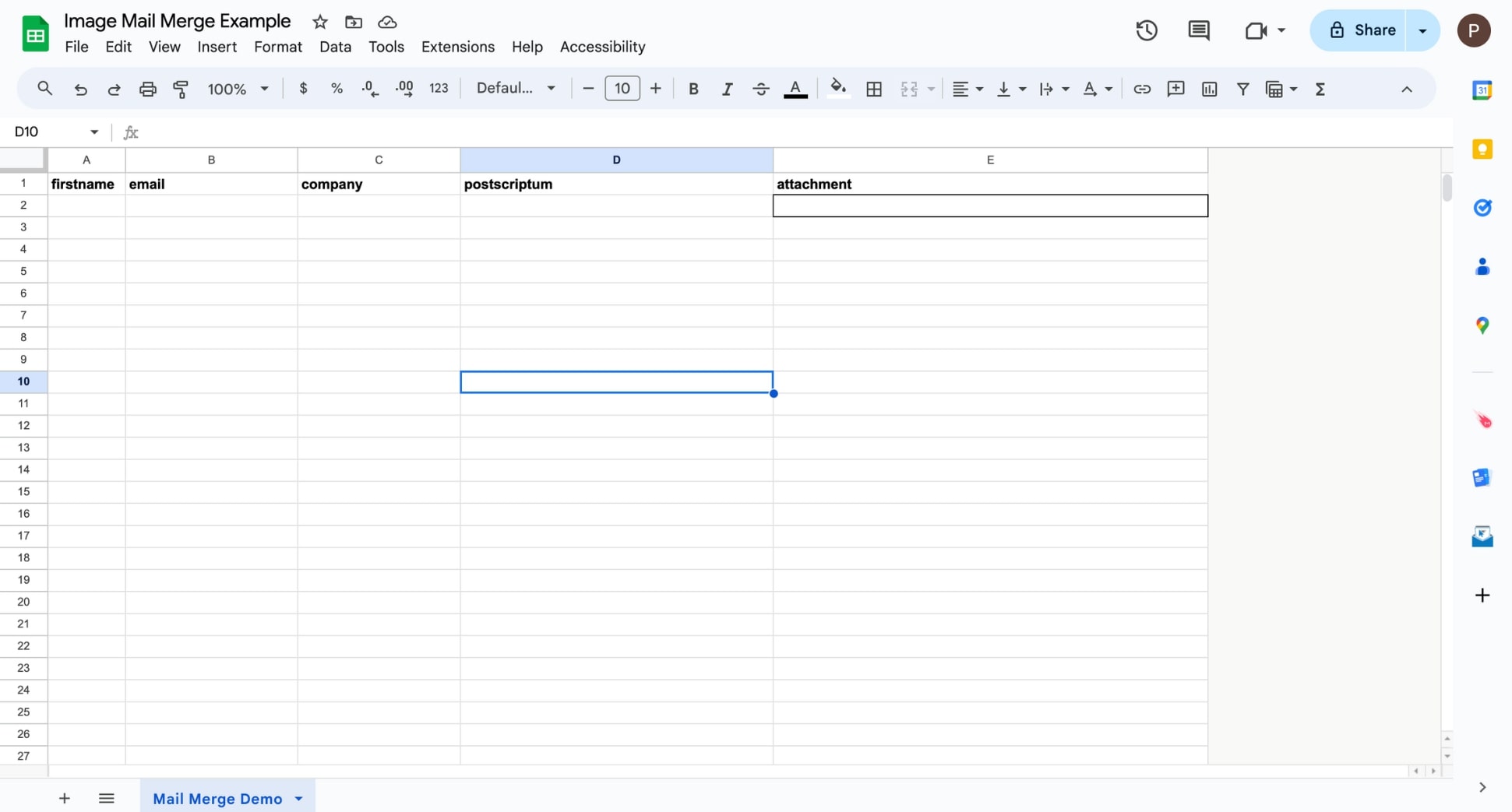 Add headers to your spreadsheet