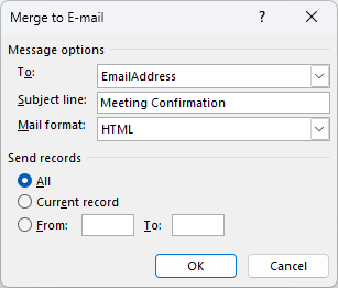 Mail Merge in Word