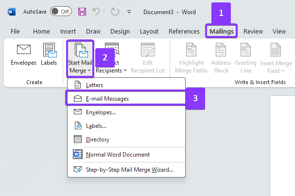 Mail Merge Outlook and Word