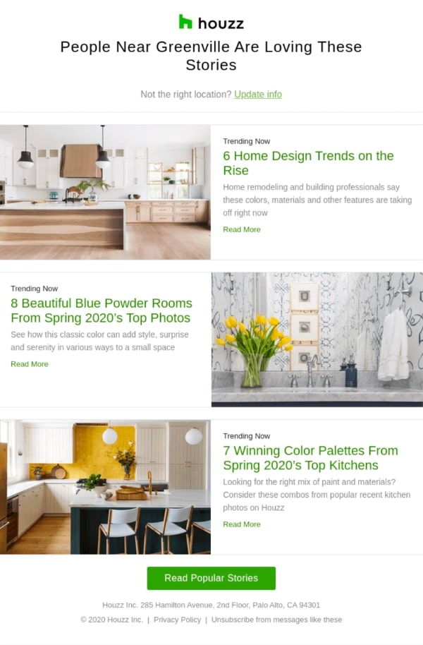 Home design newsletter example