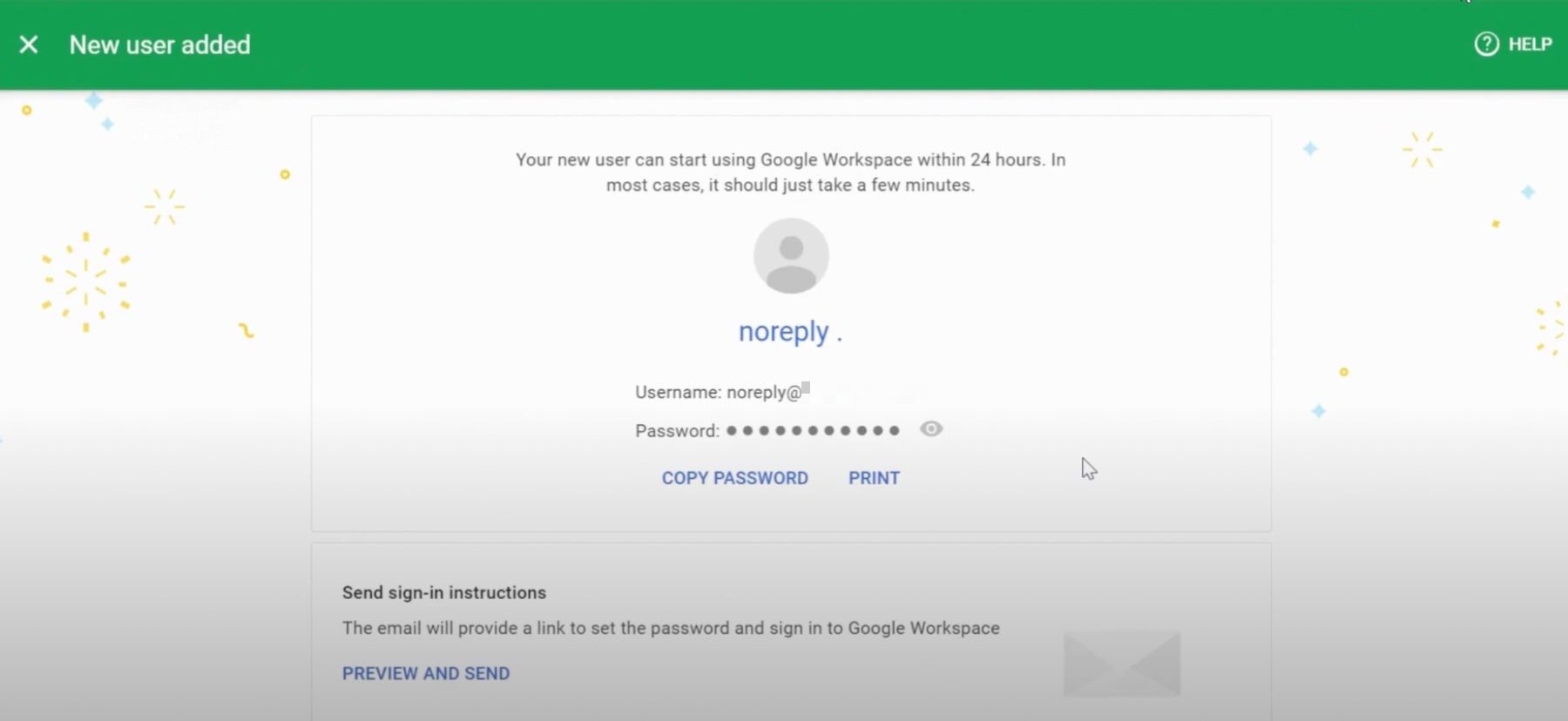 Google Workspace confirmation