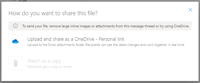 Outlook attachment over 20MB