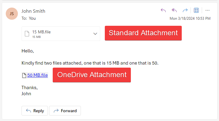 Outlook attachments OneDrive