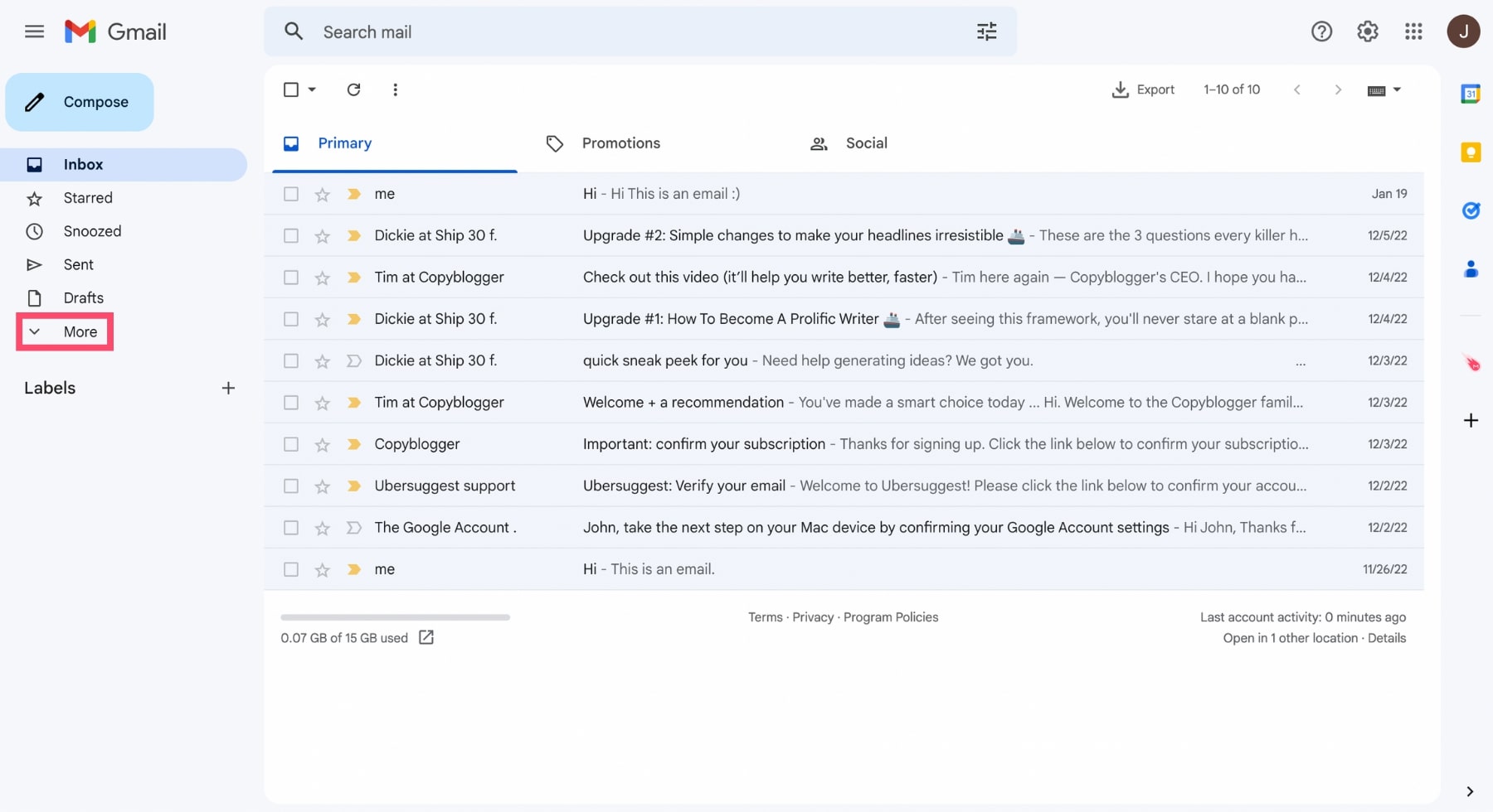 Your Gmail Inbox