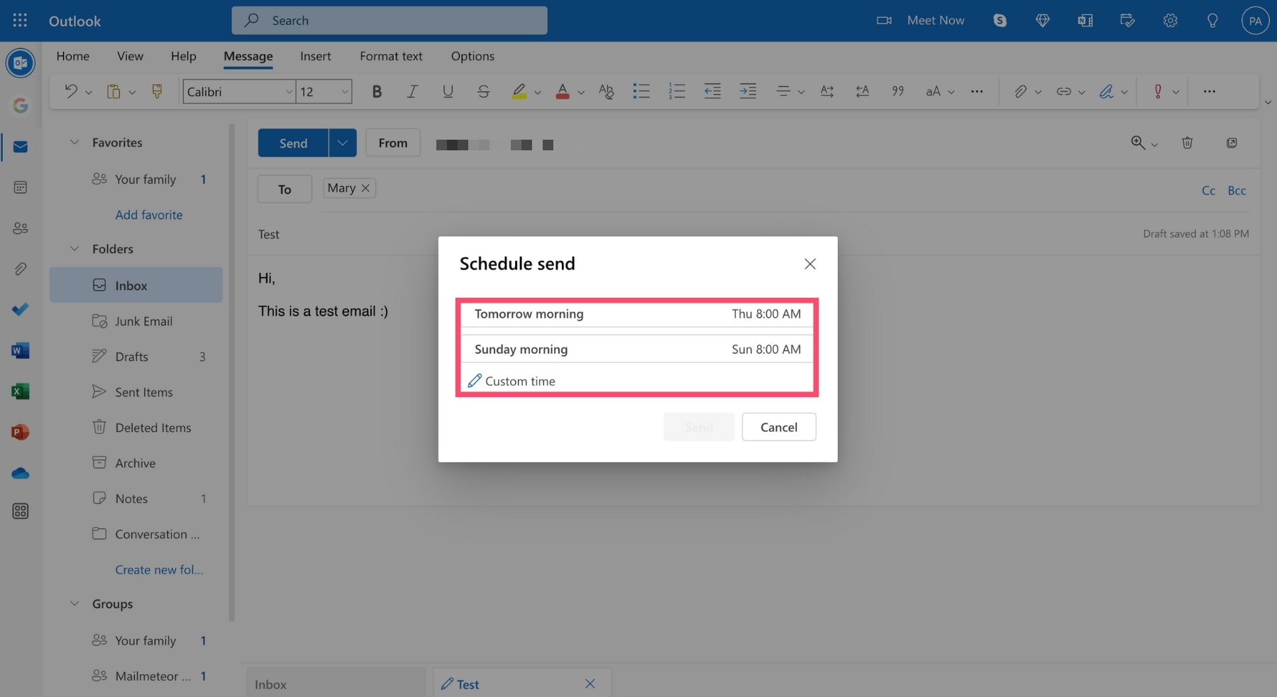 How to see scheduled emails in Outlook