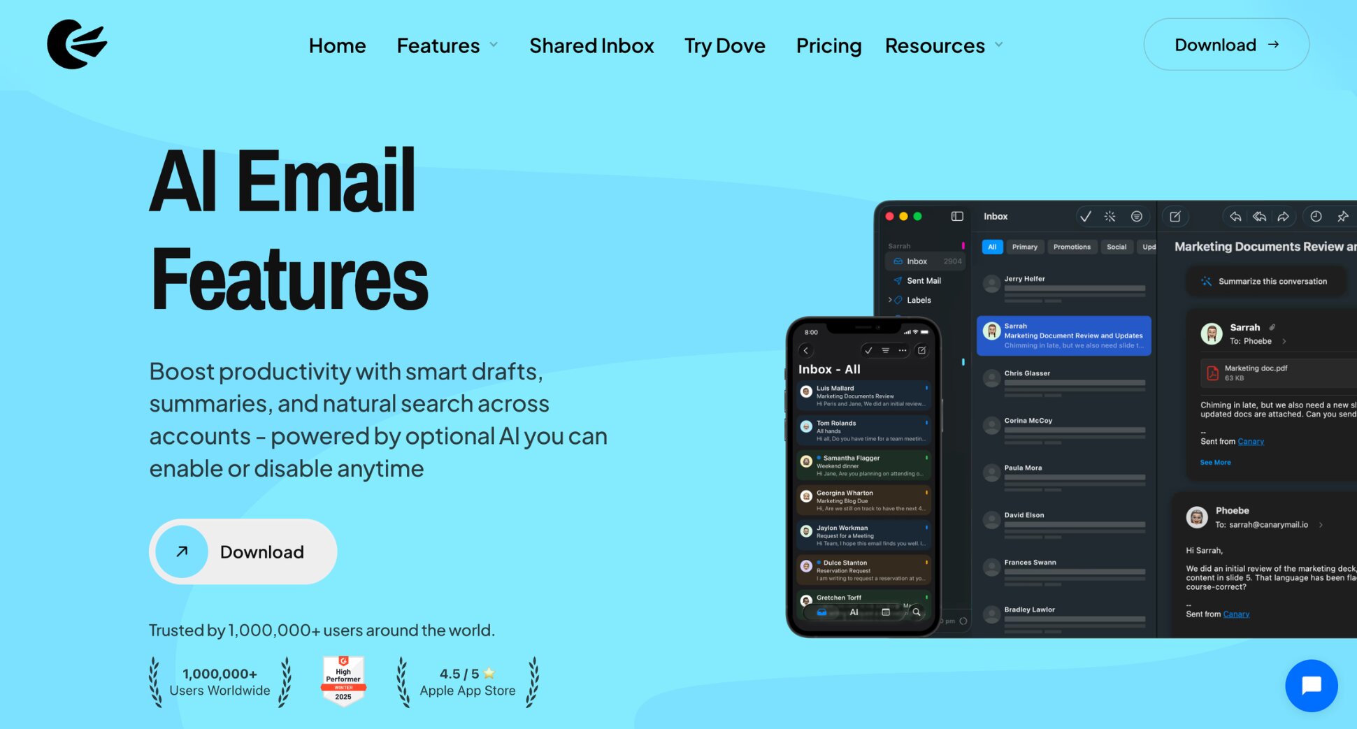 Canary Mail interface