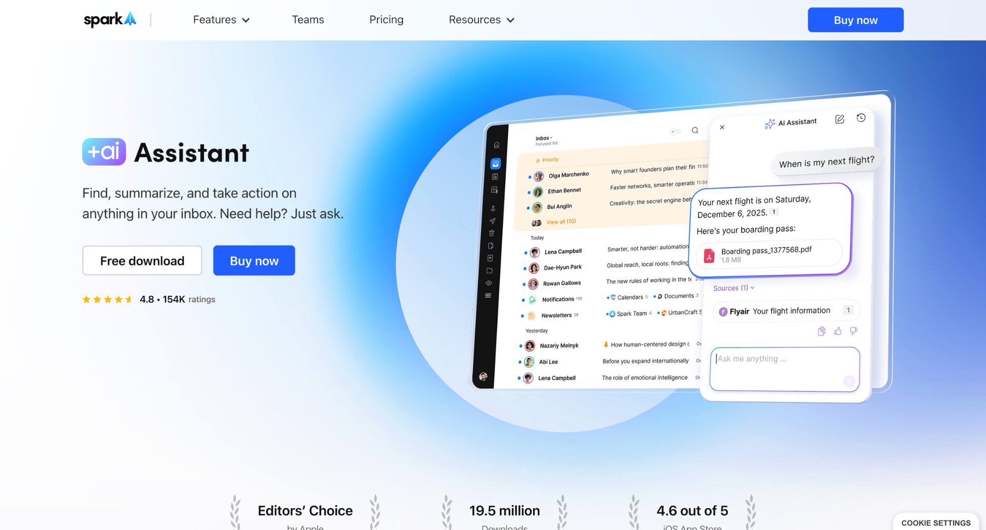 Spark Mail interface