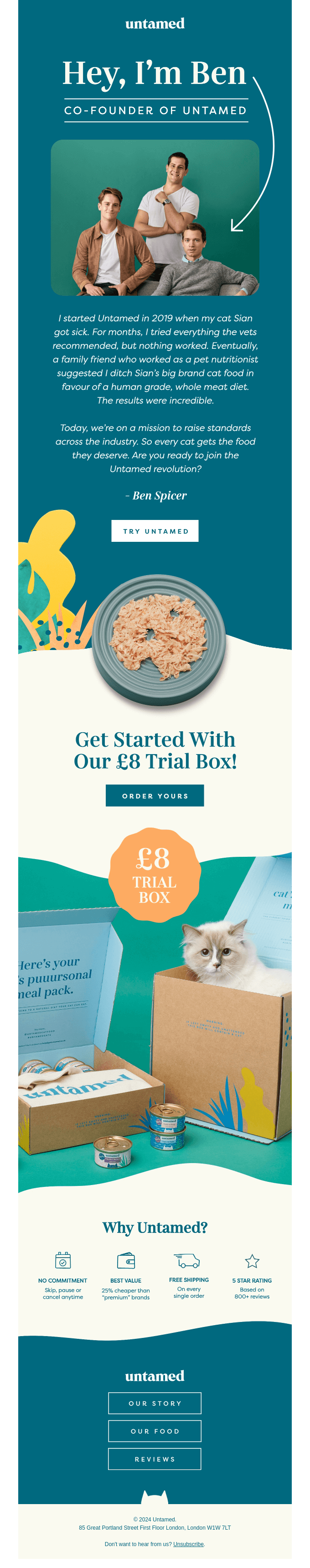 Untamed welcome email