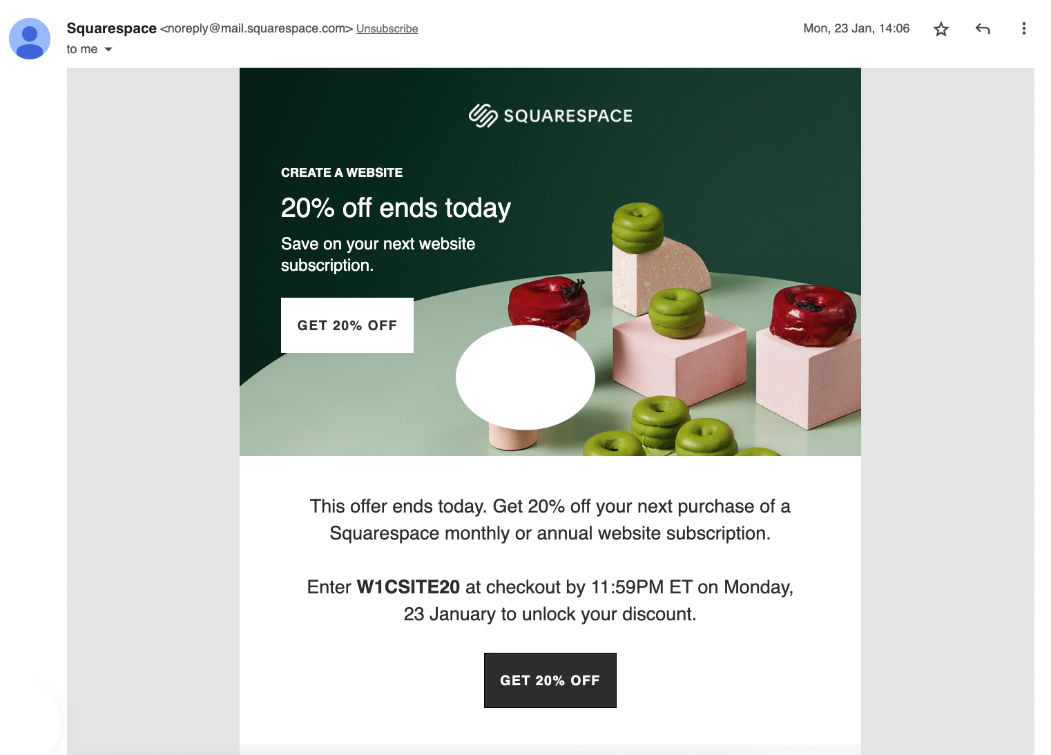 promotional email example