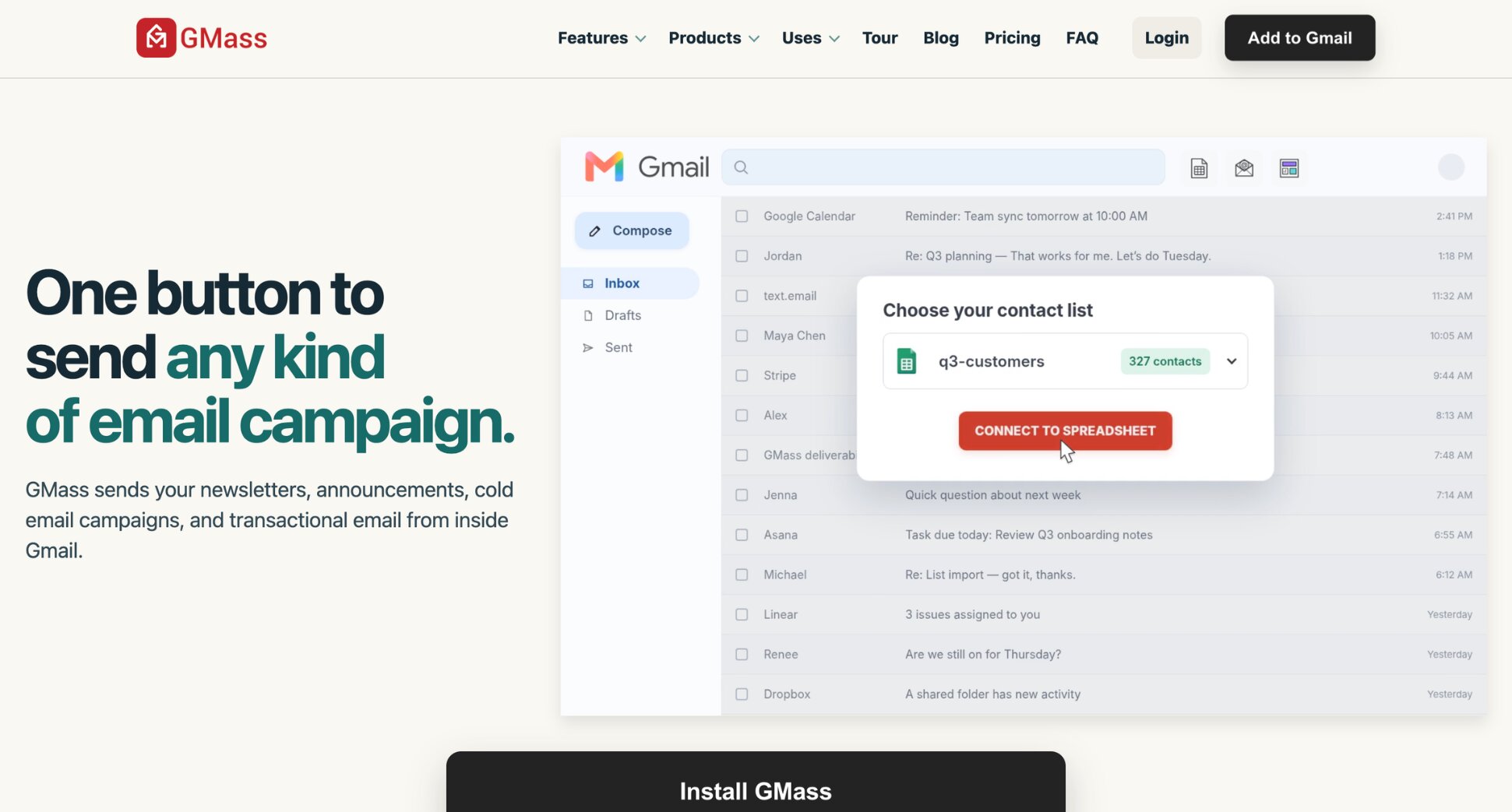 GMass cold email extension for Gmail