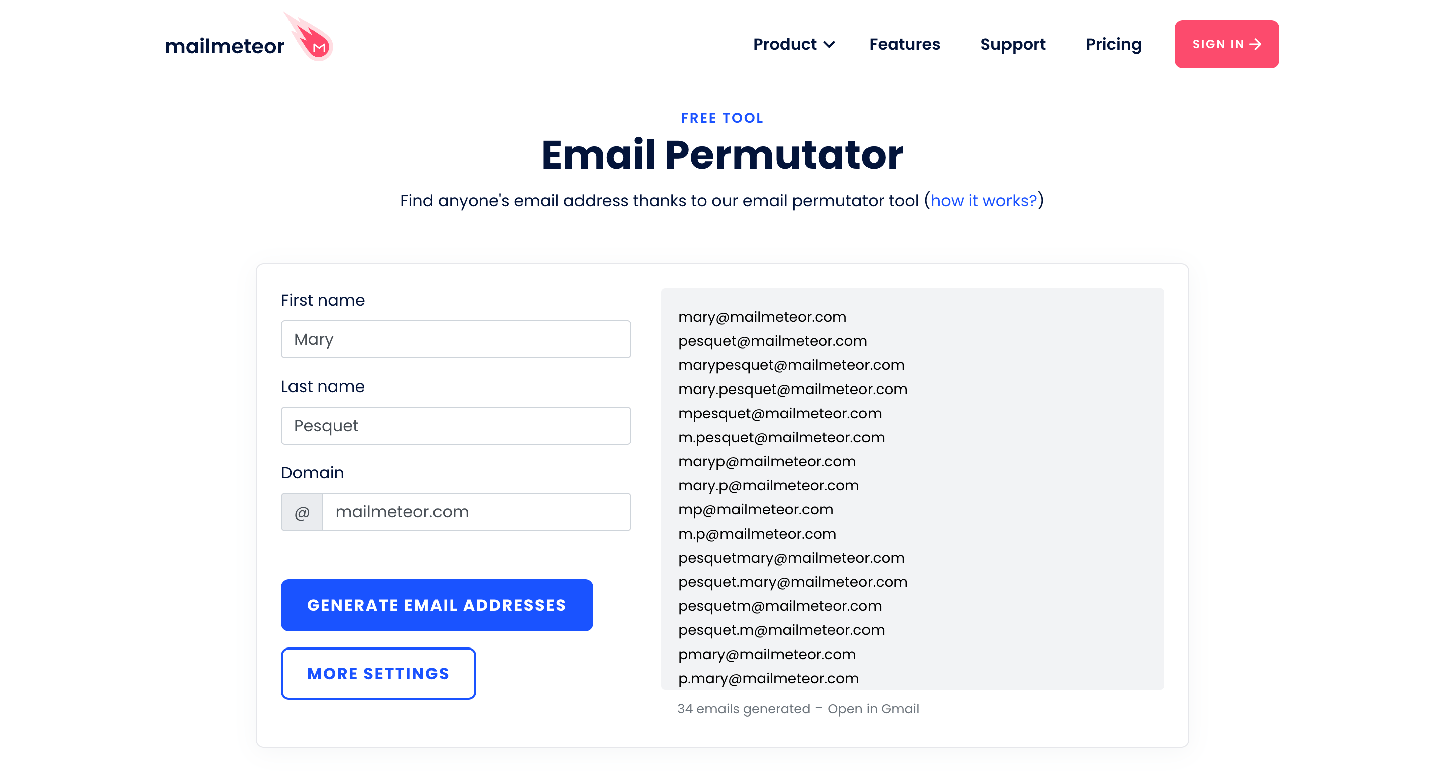 Email permutator